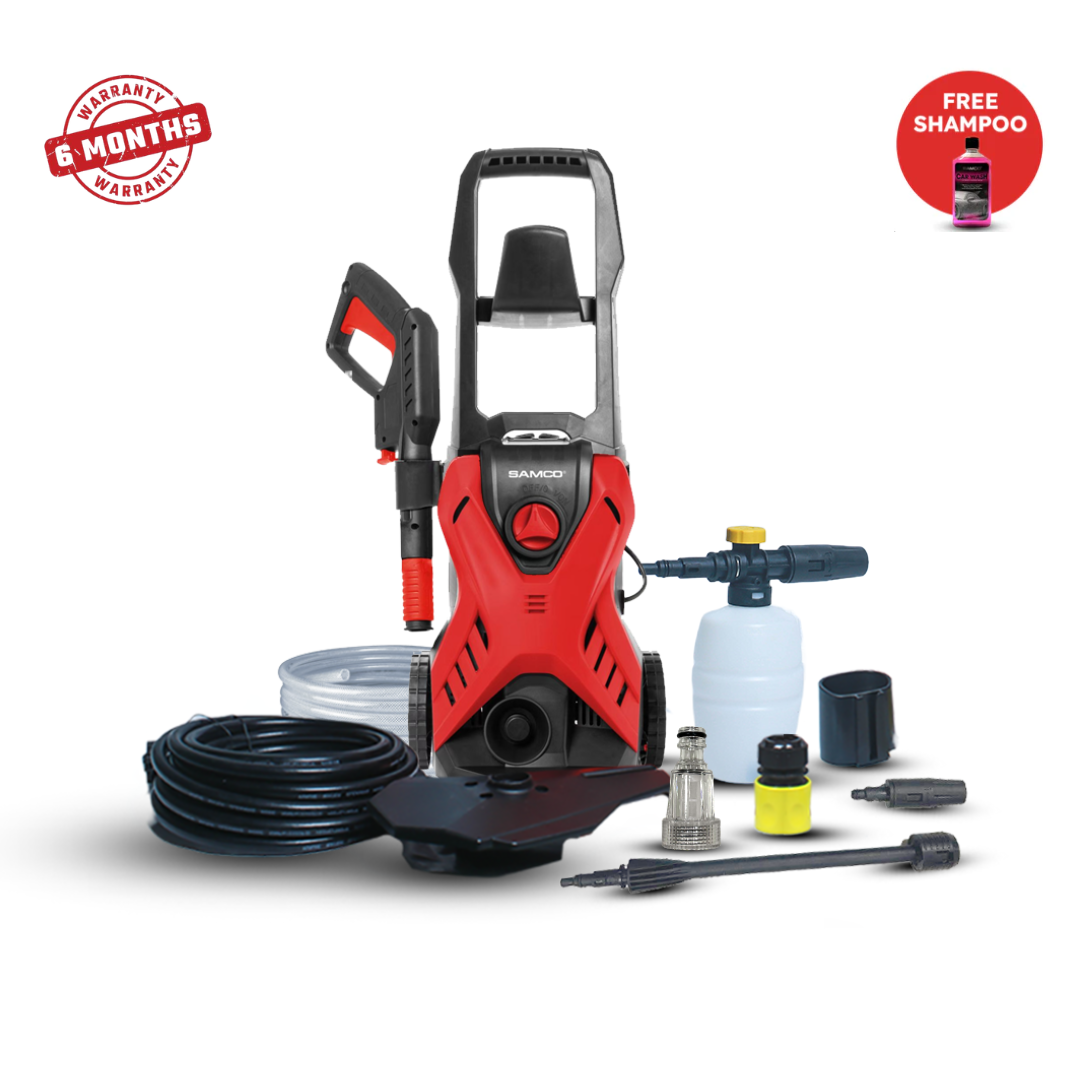 High Pressure Washer 1400 Watts - 110 Bar with Foaming Canon + Free Foaming Shampoo