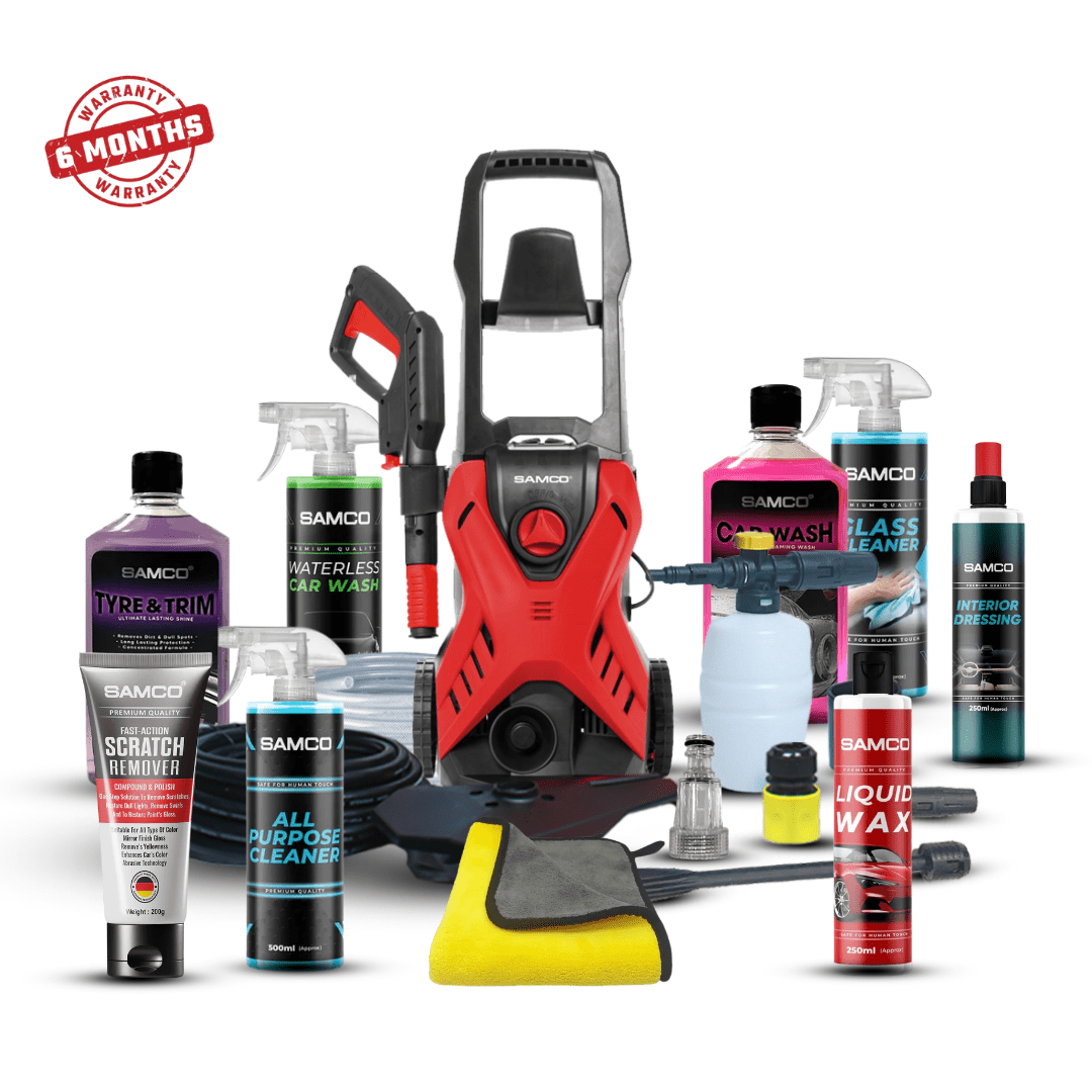 High Pressure Washer 1400 Watts (110 Bar) with 9 in 1 Kit - Samco Pakistan