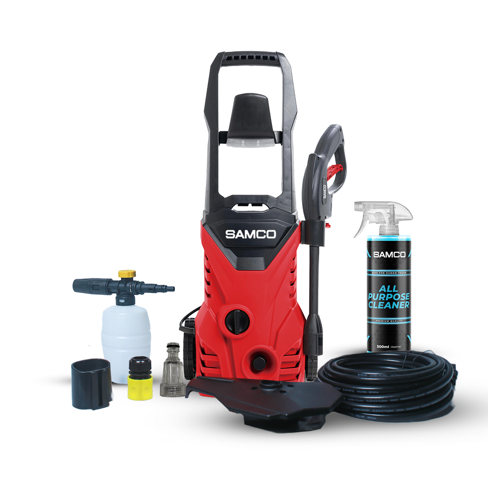 High Pressure Washer 1400 Watts (110 Bar) with Foaming Canon + Samco All Purpose Cleaner - Samco Pakistan