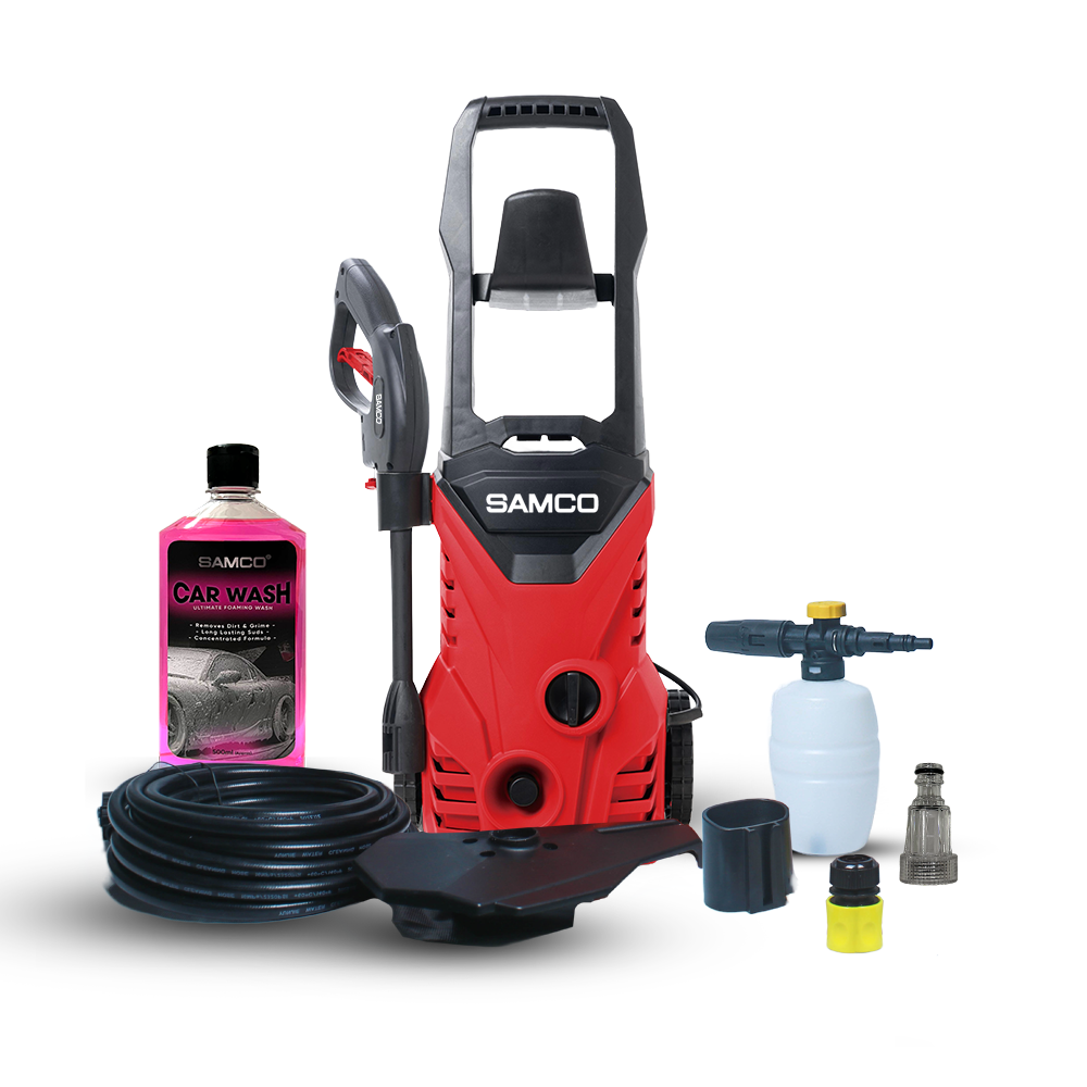 High Pressure Washer 1600 Watts (130 Bar) with Foaming Canon + Samco Foaming Shampoo - Samco Pakistan