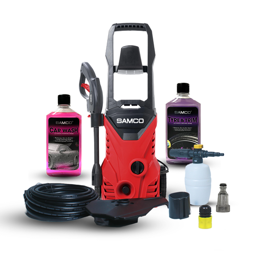 High Pressure Washer 1600 Watts (130 Bar) with Foaming Canon + Samco Foaming Shampoo + Samco Tyre & Trim Gel - Samco Pakistan