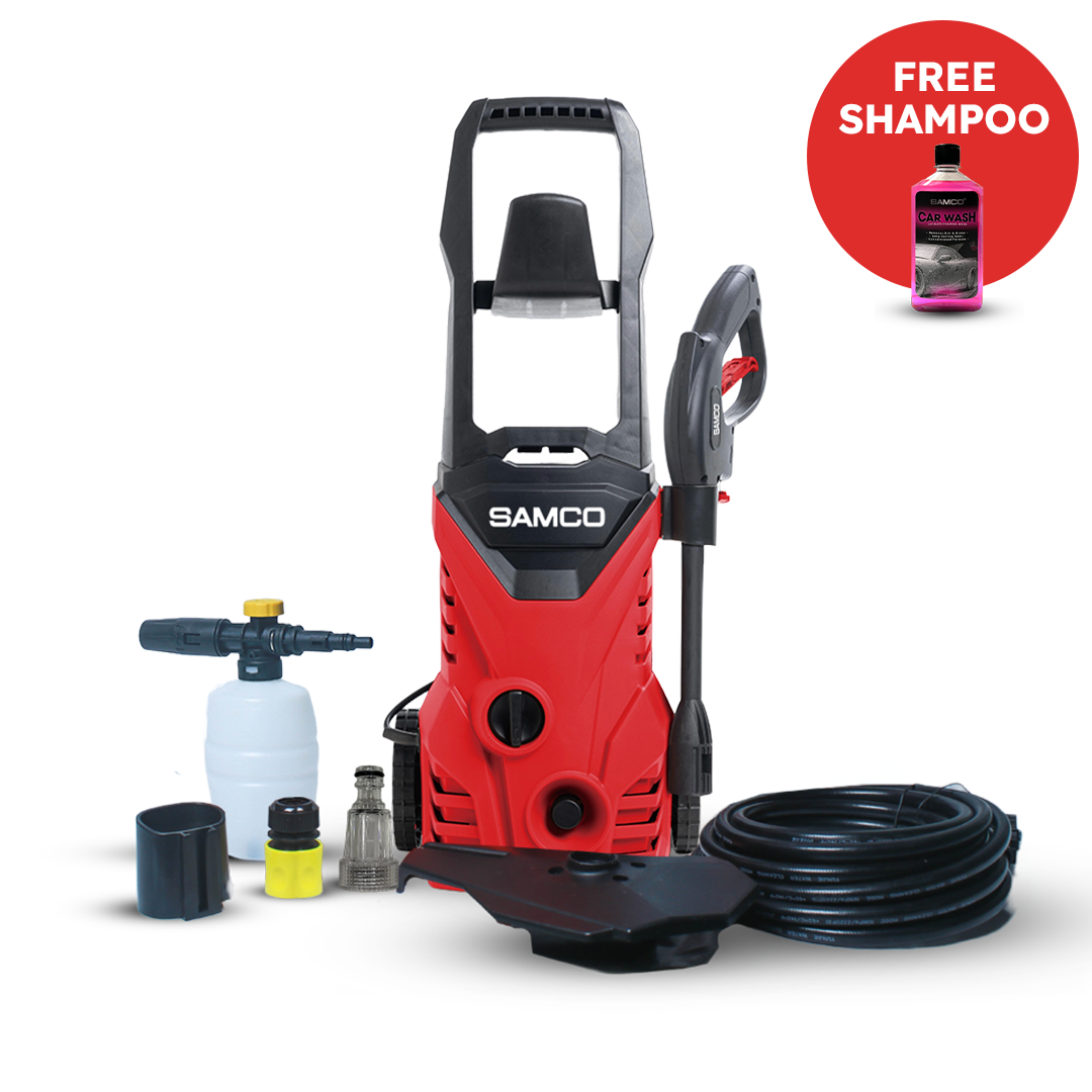High Pressure Washer 1400 Watts - 110 Bar with Foaming Canon + Free Foaming Shampoo