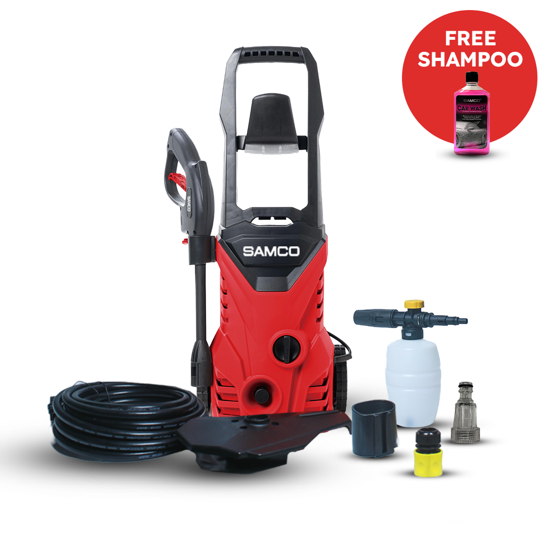 High Pressure Washer 1600 Watts - 130 Bar with Foaming Canon + Free Foaming Shampoo