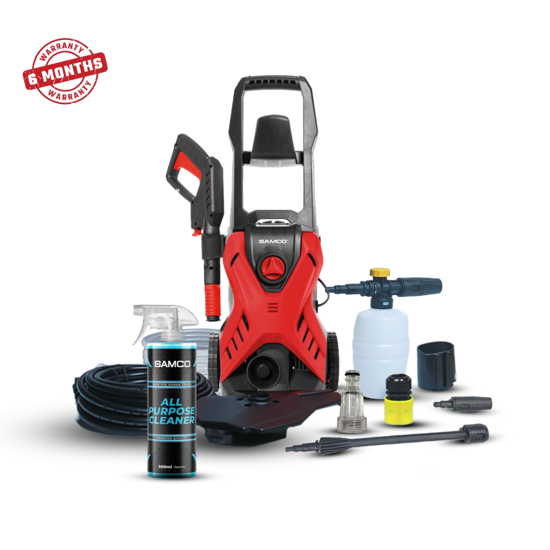 High Pressure Washer 1400 Watts (110 Bar) with Foaming Canon + Samco All Purpose Cleaner