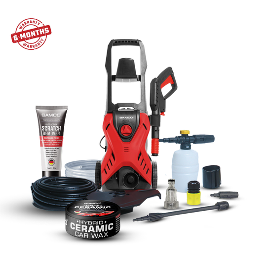 High Pressure Washer 1600 Watts (130 Bar) with Hybrid Ceramic Car Wax + Scratch Remover + Free Microfibre