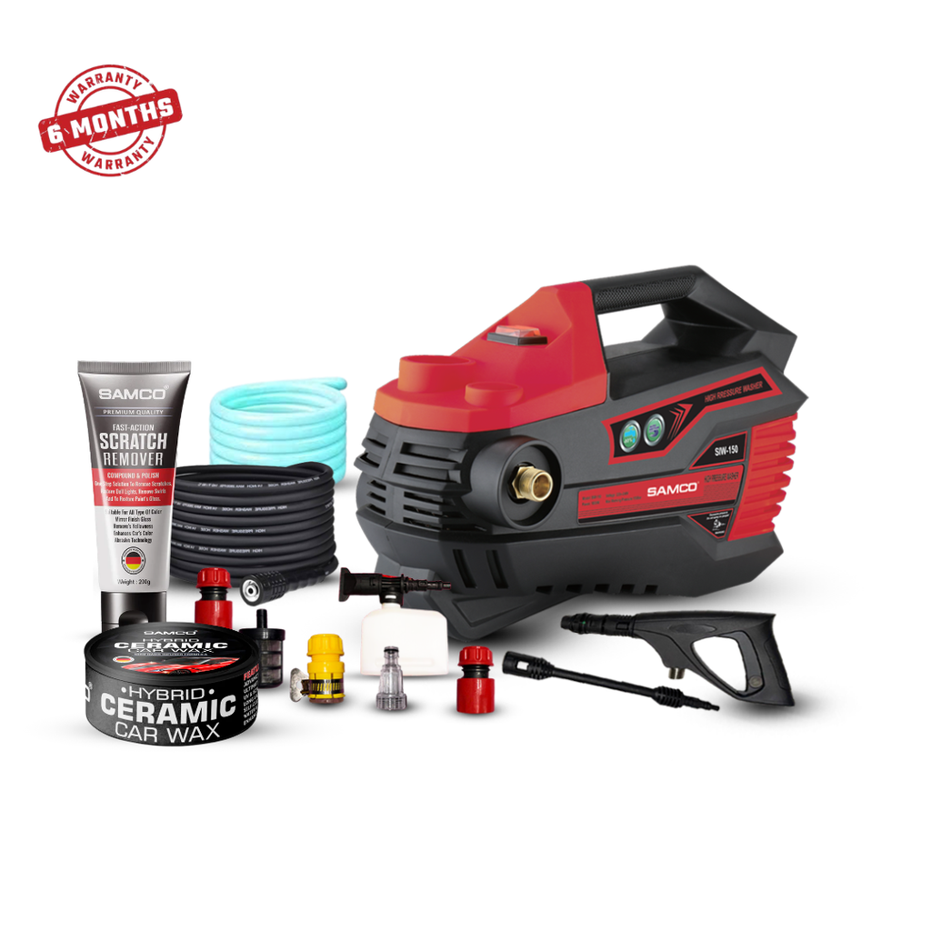 Induction Motor Pressure Washer 1800 Watts (150 Bar) with Hybrid Ceramic Car Wax + Scratch Remover + Free Microfibre