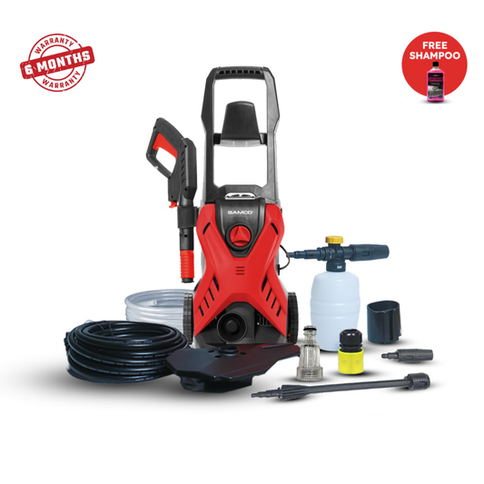High Pressure Washer 1400 Watts - 110 Bar with Foaming Canon + Free Foaming Shampoo
