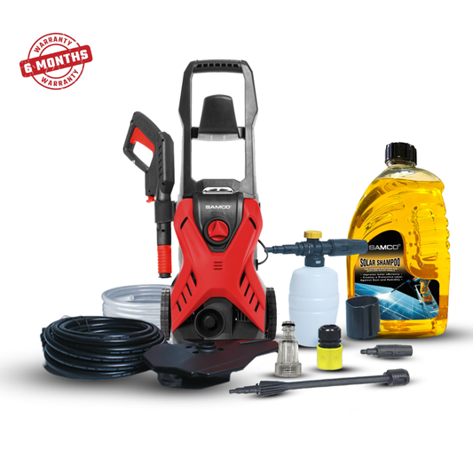 High Pressure Washer 1400 Watts (110 Bar) with Samco Solar Cleaning Shampoo