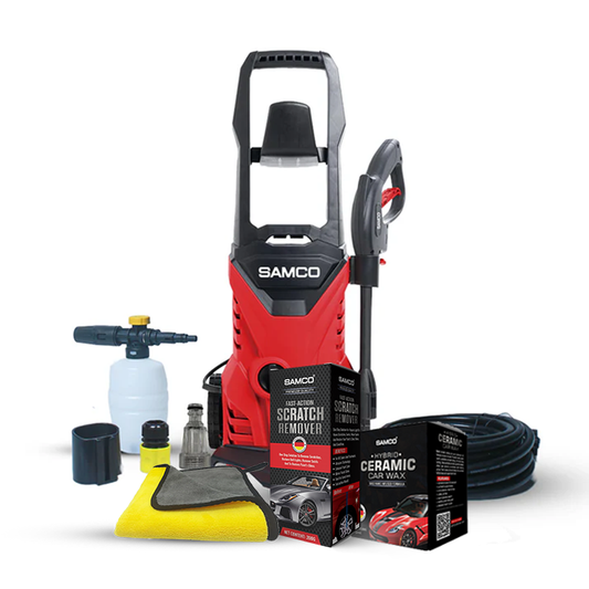 High Pressure Washer 1400 Watts (110 Bar) with Hybrid Ceramic Car Wax + Scratch Remover + Free Microfibre