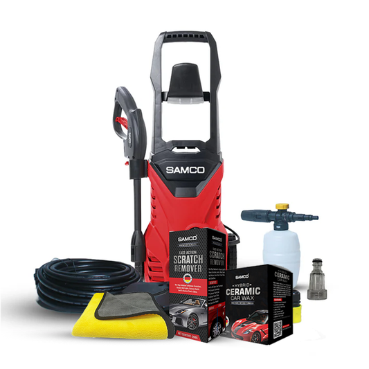 High Pressure Washer 1600 Watts (130 Bar) with Hybrid Ceramic Car Wax + Scratch Remover + Free Microfibre