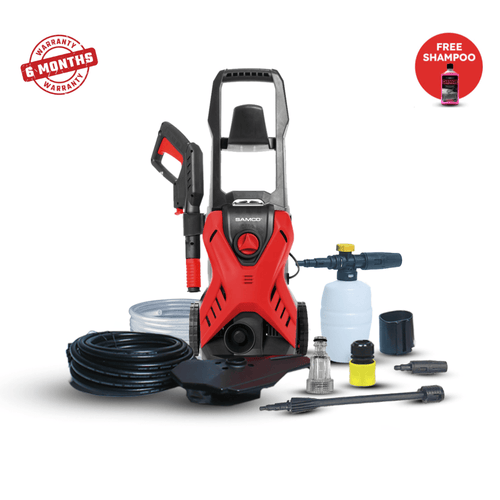 High Pressure Washer 1400 Watts - 110 Bar with Foaming Canon + Free Foaming Shampoo - Samco Pakistan