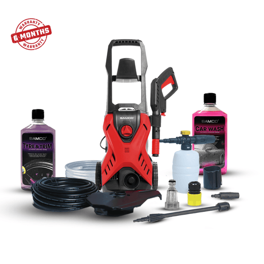High Pressure Washer 1600 Watts (130 Bar) with Foaming Canon + Samco Foaming Shampoo + Samco Tyre & Trim Gel - Samco Pakistan