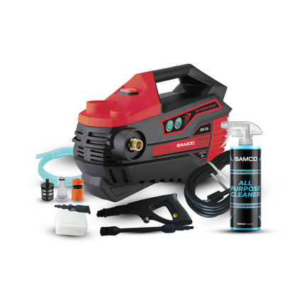 Induction Motor Pressure Washer 1800W – 150 Bar with Foaming Canon + Samco All Purpose Cleaner