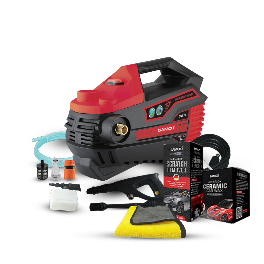 Induction Motor Pressure Washer 1800 Watts (150 Bar) with Hybrid Ceramic Car Wax + Scratch Remover + Free Microfibre