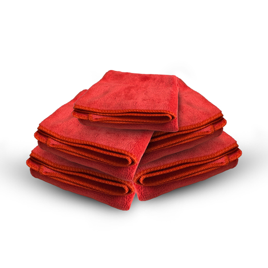 Samco Microfiber Towel Red – 40x40cm 400GSM - Pack of 5 - Samco Pakistan