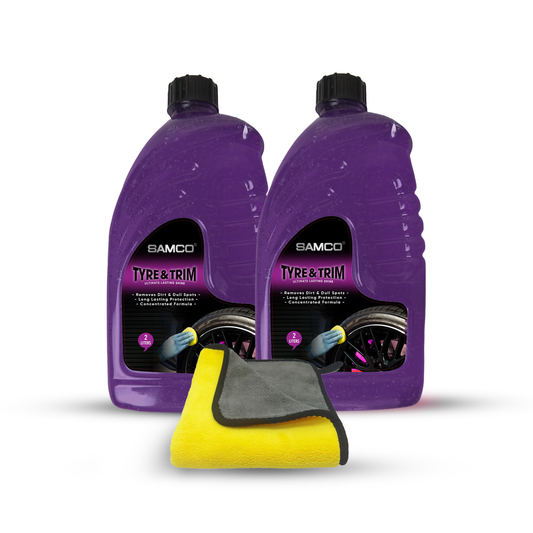 Pack of 2 Samco Tyre & Trim Gel - 2 Litres with Microfibre Towel - Samco Pakistan
