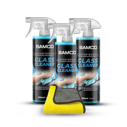 Pack of 3 Samco Glass Cleaner - 500ml with Microfibre Towel - Samco Pakistan