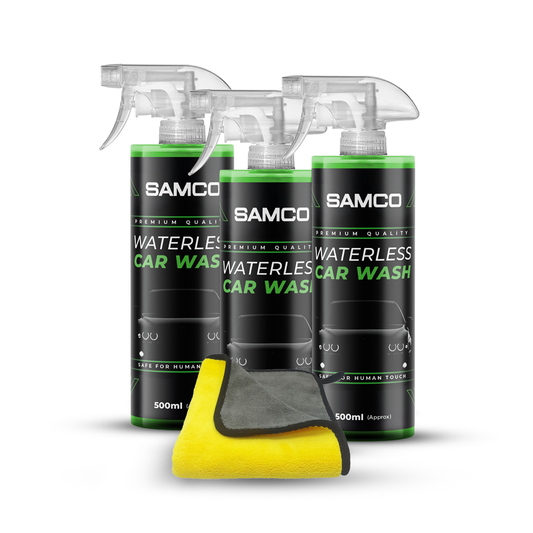 Pack of 3 Samco Waterless Car Wash - 500ml with Microfibre Towel - Samco Pakistan