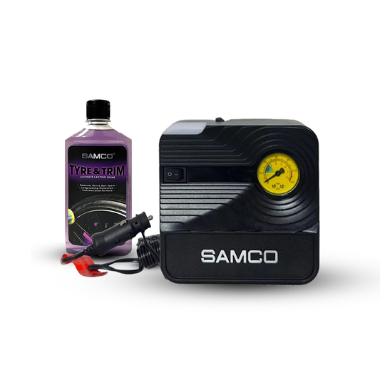 Samco Car Aircompressor/Tyre Inflator With LED Light SM03 + Samco Tyre & Trim Gel (500ml) - Samco Pakistan